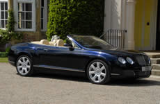 Yorkshire Wedding Cars - Saphire Blue Bentley Continental GTC. Based near Harrogate, North Yorkshire