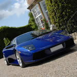Yorkshire Wedding Cars - Lamborghini Murci�lago, front 3/4 view. Based near Harrogate, North Yorkshire