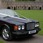 Yorkshire Wedding Cars - Midnight Blue Bentley Turbo RL, front 3/4 view. Based near Harrogate, North Yorkshire