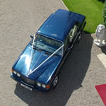 Yorkshire Wedding Cars - Royal Blue Bentley Turbo RL, aerial view. Based near Harrogate, North Yorkshire