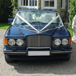 Yorkshire Wedding Cars - Royal Blue Bentley Turbo RL, front view. Based near Harrogate, North Yorkshire